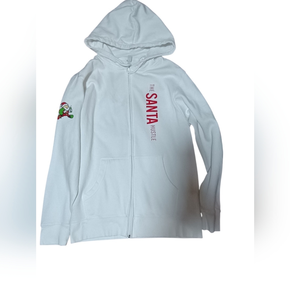 The Santa Hustle White Hoodie Size Medium - Picture 1 of 2